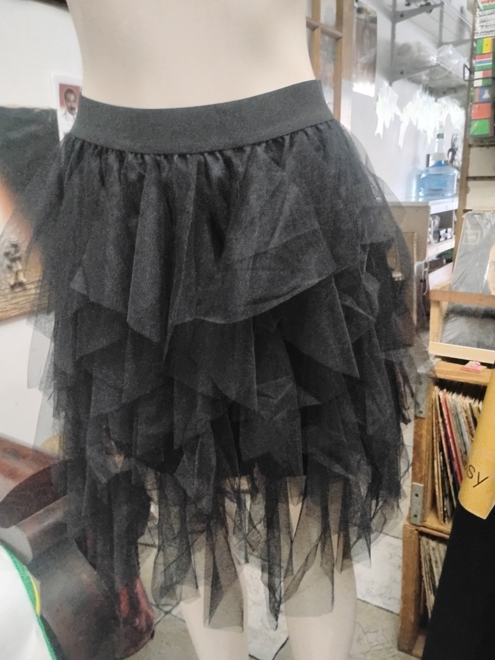 Black Layered Tulle Skirt - Women's Chic Ruffle Skirt